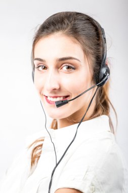 Destek telefonu operatörü kulaklık