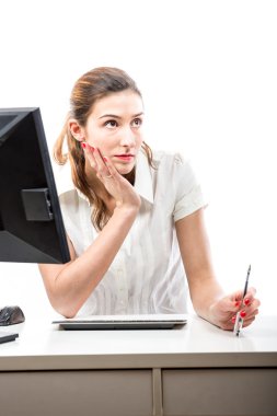 düşünme ofis çalışanı.