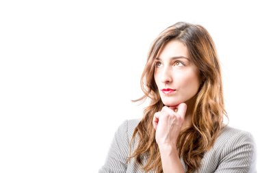 Genç kadının düşünme