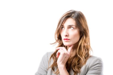 Genç kadının düşünme