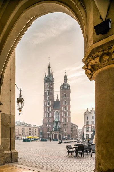 Centro da cidade velha de Cracóvia, Polônia — Fotografia de Stock