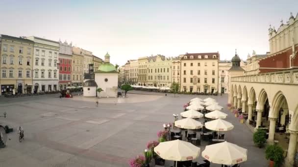 Historické náměstí v Krakově, Polsko — Stock video
