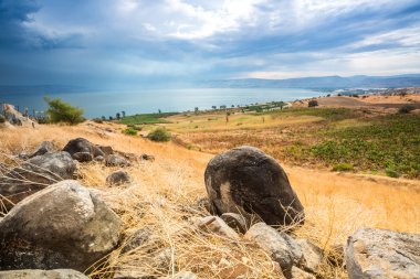 Celile panorama Beatitudes Mount alınan