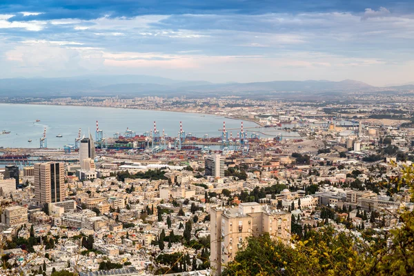 Panorama de Haifa - Puerto y edificios modernos, Israel —  Fotos de Stock