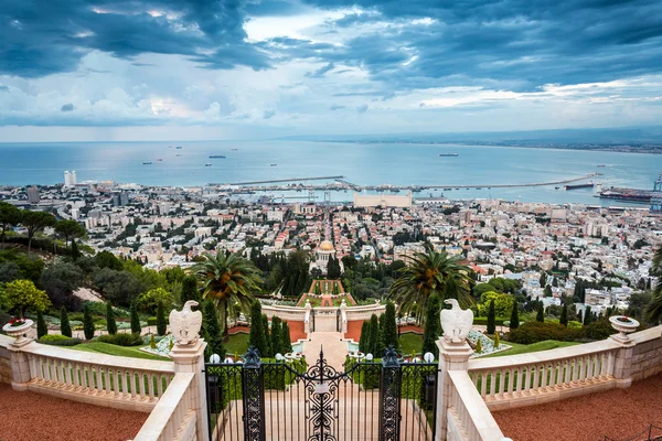 Panorama de Haifa - Puerto y jardín Bahai, Israel —  Fotos de Stock