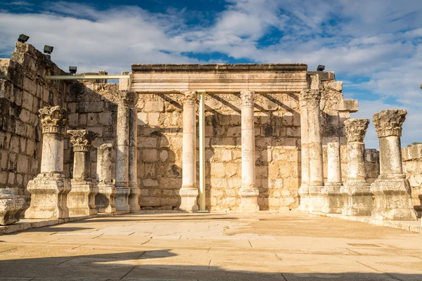 Synagoge in Jezus stad van Capernaum — Stockfoto