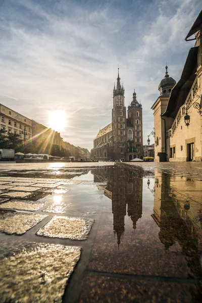 Plaza del Mercado de Cracovia, Polonia — Foto de Stock