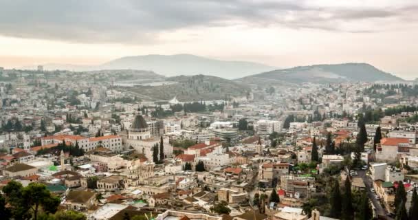 Panorama von nazareth, wo jesus christ aufwuchs. — Stockvideo