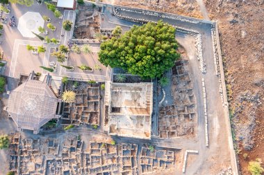 Capernaum, Galilee, İsrail hava görünümünü