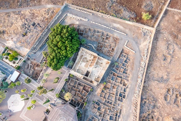 Letecký pohled na Kafarnaum, Galilea, Izrael — Stock fotografie