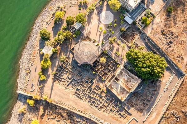 Vista aérea de Cafarnaum, Galiléia, Israel — Fotografia de Stock