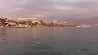 Kızıldeniz Eilat, İsrail için üzerinde güzel gün batımı