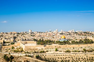 Temple Mount Kudüs İsrail'in, eski şehrin manzarası.