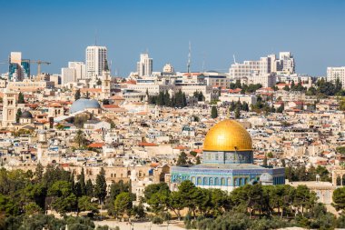 Temple Mount Kudüs İsrail'in, eski şehrin manzarası.