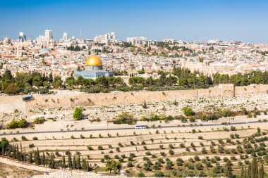 Temple Mount Kudüs İsrail'in, eski şehrin manzarası.