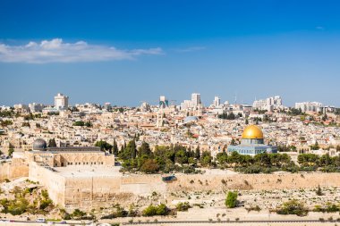 Temple Mount Kudüs İsrail'in, eski şehrin manzarası.