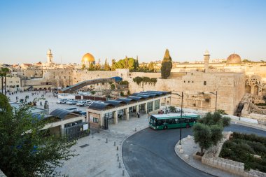 Temple Mount Kudüs İsrail'in, eski şehrin manzarası.