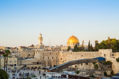 Temple Mount Kudüs İsrail'in, eski şehrin manzarası.