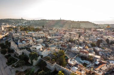 Temple Mount Kudüs İsrail'in, eski şehrin manzarası.