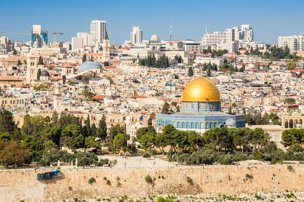Panoramę starego miasta na Świątynnym w Jerozolimie, Izrael. — Zdjęcie stockowe