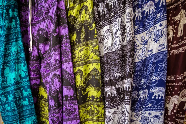 Ethnic elephant fabric — Stock Photo, Image