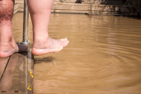 Christian baptism in Jordan river — Stock Photo, Image