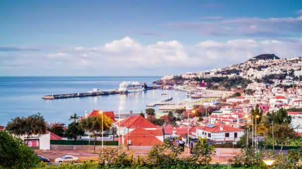 Aufwachen Hauptstadt Madeira, Funchal — Stockvideo