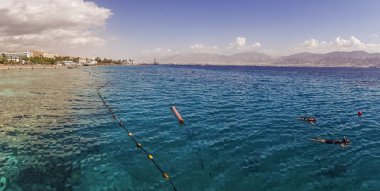 Coral Beach Nature Reserve over Red Sea in Eilat, Israel clipart