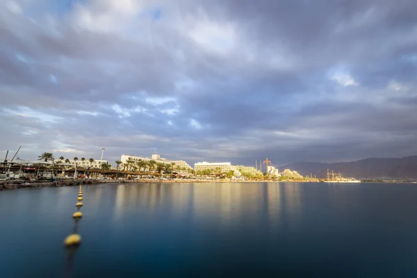 Kızıldeniz Eilat, İsrail için üzerinde güzel gün batımı — Stok fotoğraf