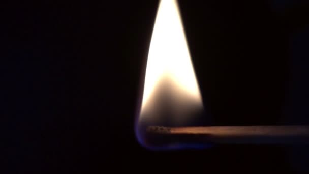 Close-up van brandende lucifer. — Stockvideo