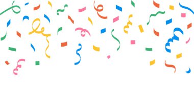 Doğum günü veya kutlama tasarımı için çok renkli parlak kurdeleler soyut şablonu.