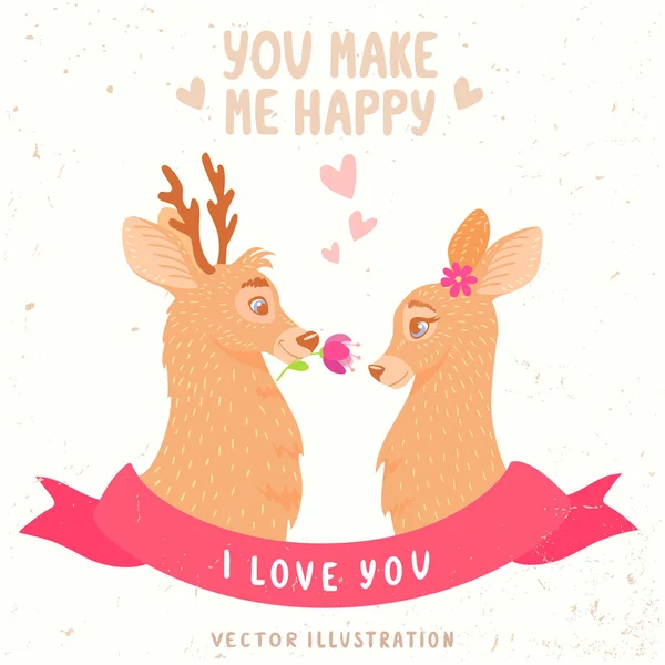 Deers couple — Stock Vector