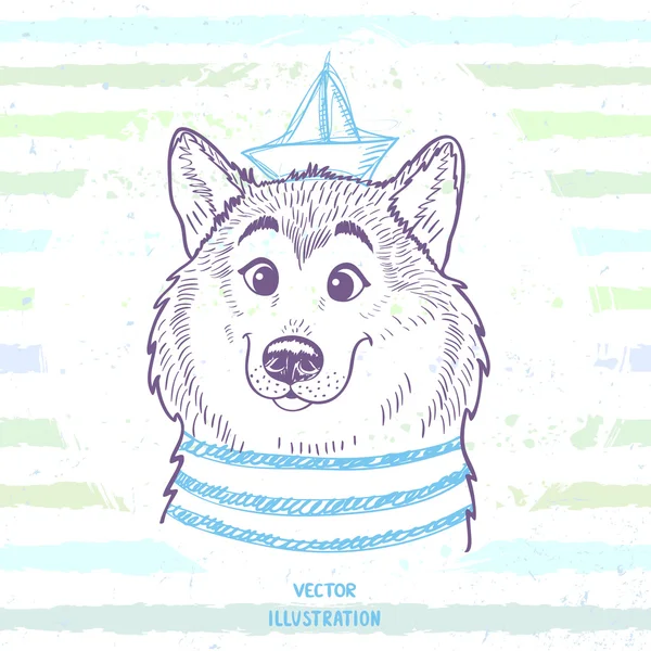 Perro estilo marino — Vector de stock