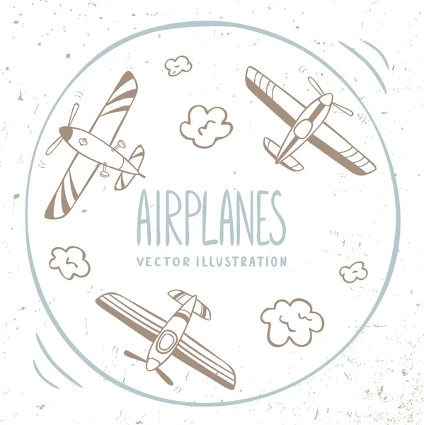 Aviones alrededor — Vector de stock