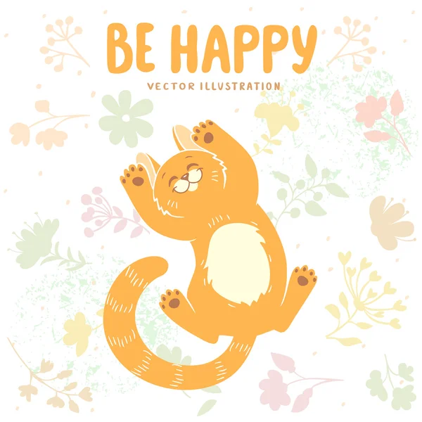 Gatito ser feliz — Vector de stock