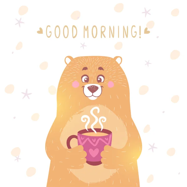 Bear tea — Stock Vector