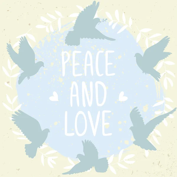 愛と平和の鳩 — ストックベクタ