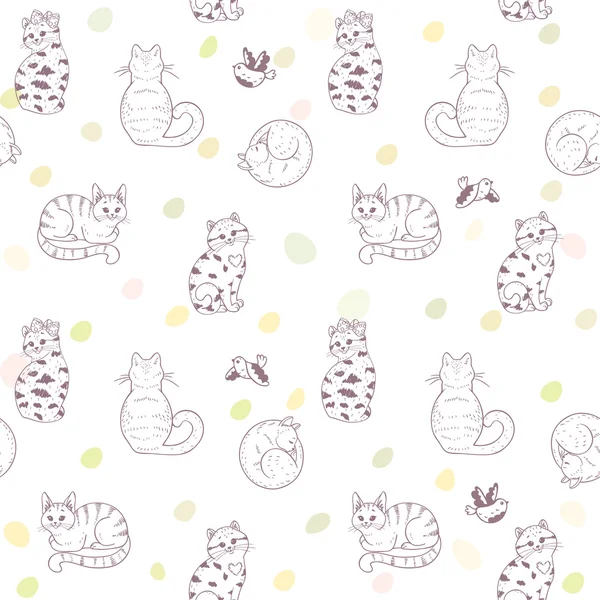Seamless pattern cats — Stock Vector