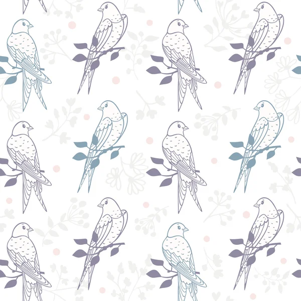 Swallows seamless pattern — Stock Vector