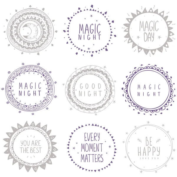 Ethnic circle set Vector Graphics