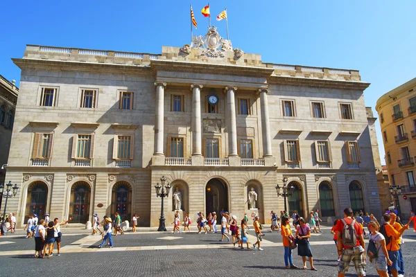 在西班牙巴塞罗那市政厅在哥特 — 图库照片