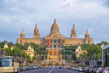 İspanya 'nın Barcelona kentindeki Montjuic Hill' deki Ulusal Saray