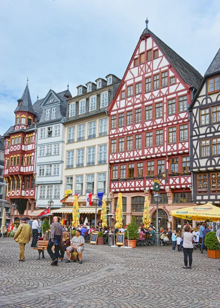 Romerberg ратуші на площі Ринок у Франкфурті, в Німеччині — стокове фото