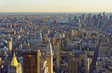 New York Flatiron ilçesinde havadan görünüm