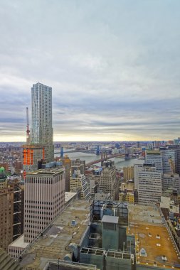 New York şehrinin Lower Manhattan kısmının havadan görünümü