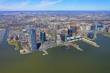 Hudson New Jersey manzarası helikopter görünümü