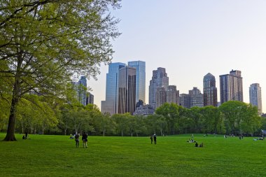 Midtown Manhattan siluetinin Central Park Güney görüntülendi