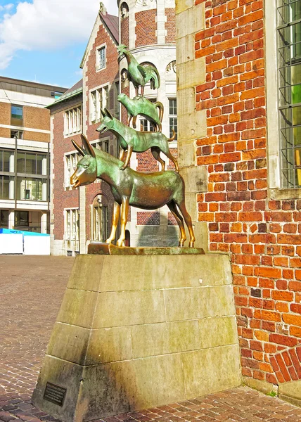 Town Musicians of Bremen at the Cathedral in Bremen — Stock Photo, Image