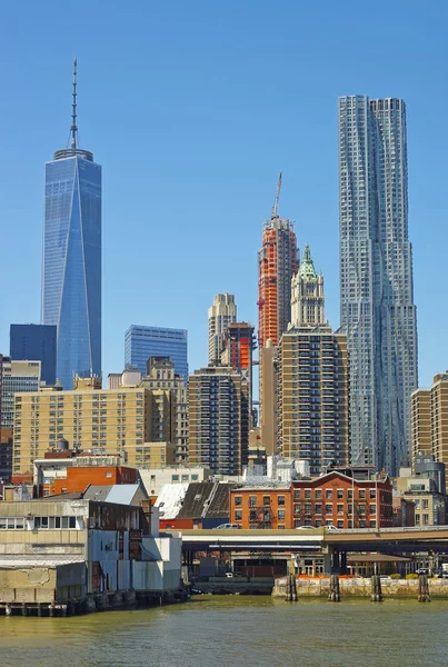 Вид на Манхэттен в Нью-Йорке — стоковое фото