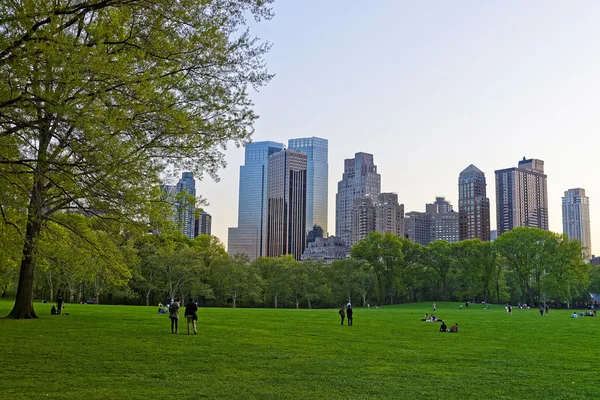 Midtown Manhattan skyline vue dans Central Park South — Photo